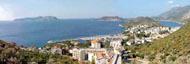 Kastellorizon, in background at left, seen from Kas.