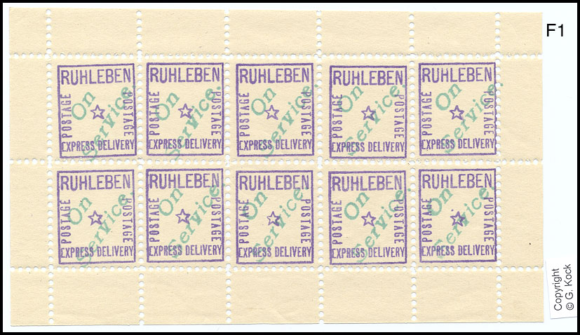 Official stamp sheet